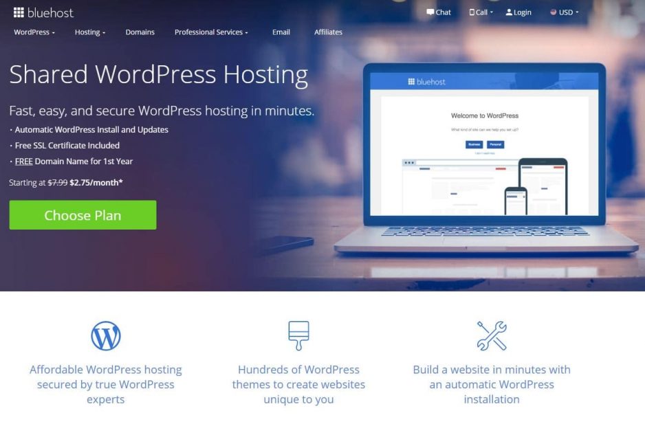 Bluehost, World Best Hosting Recommended by WordPress